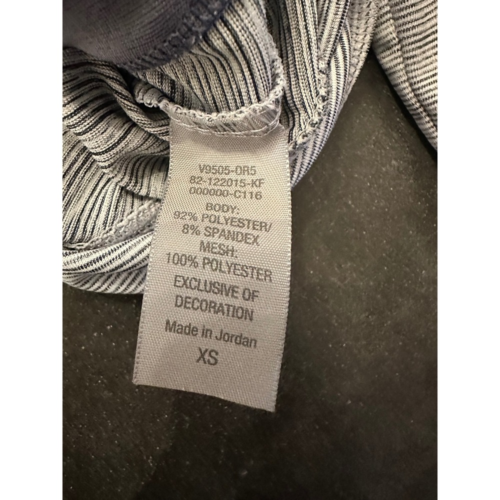 Champion C9 Duo Dry Womens XS Full Zip Striped Athletic Jacket Grey Thumbholes - Picture 10 of 14